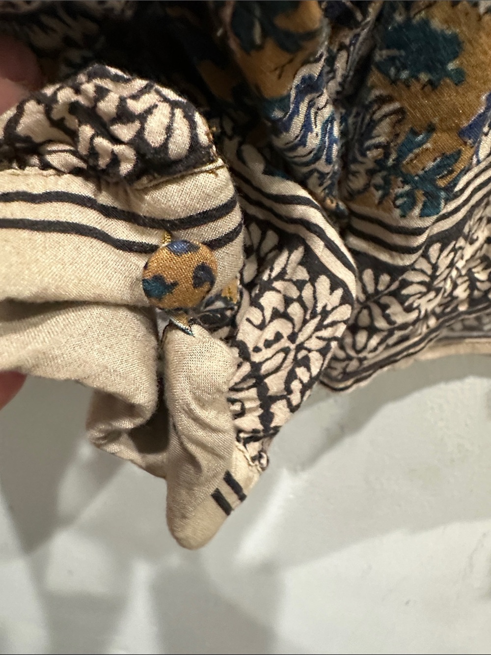 Faherty Naomi long sleeve floral Top blouse boho flowy size large paisley - Picture 8 of 11